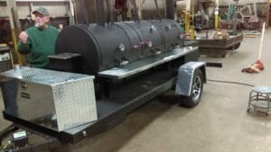 Barrel-style custom pellet smoker, a uniquely crafted smoking apparatus designed for flavor enthusiasts