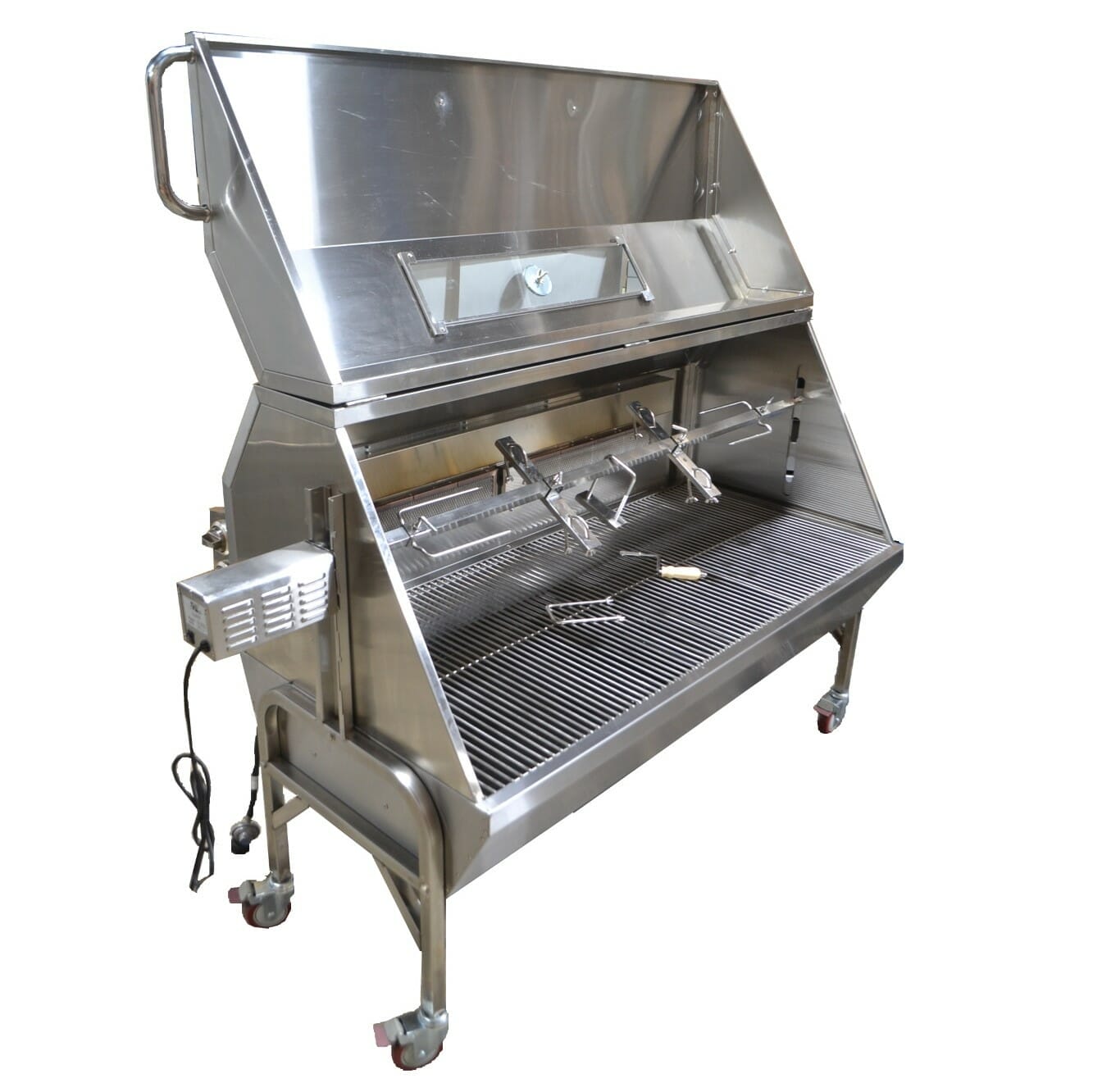 in het midden van niets Mus Rodeo 59" Stainless Steel Propane Gas/Charcoal Spit Rotisserie with Cover and  Counter Balance - Smoke Daddy Inc. - BBQ Pellet Smokers, Cold Smokers, and  Pellet Grill Parts & Accessories
