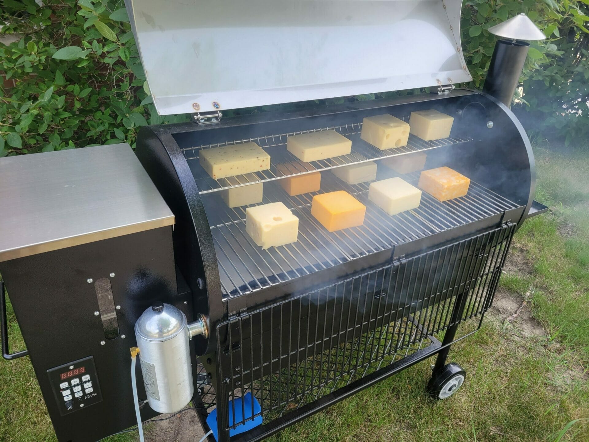 Cold Smoking Blocks of Cheese