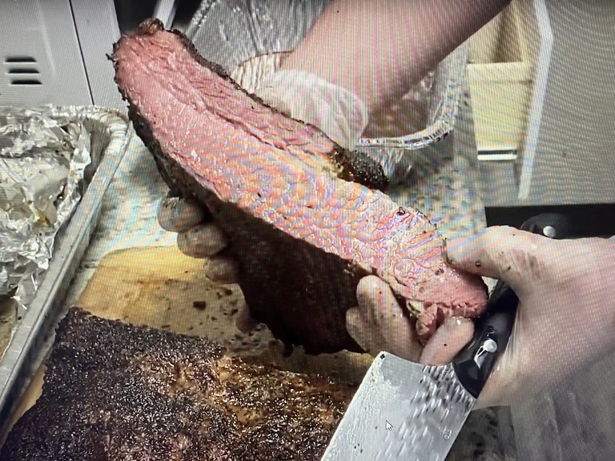 Artfully sliced corned beef