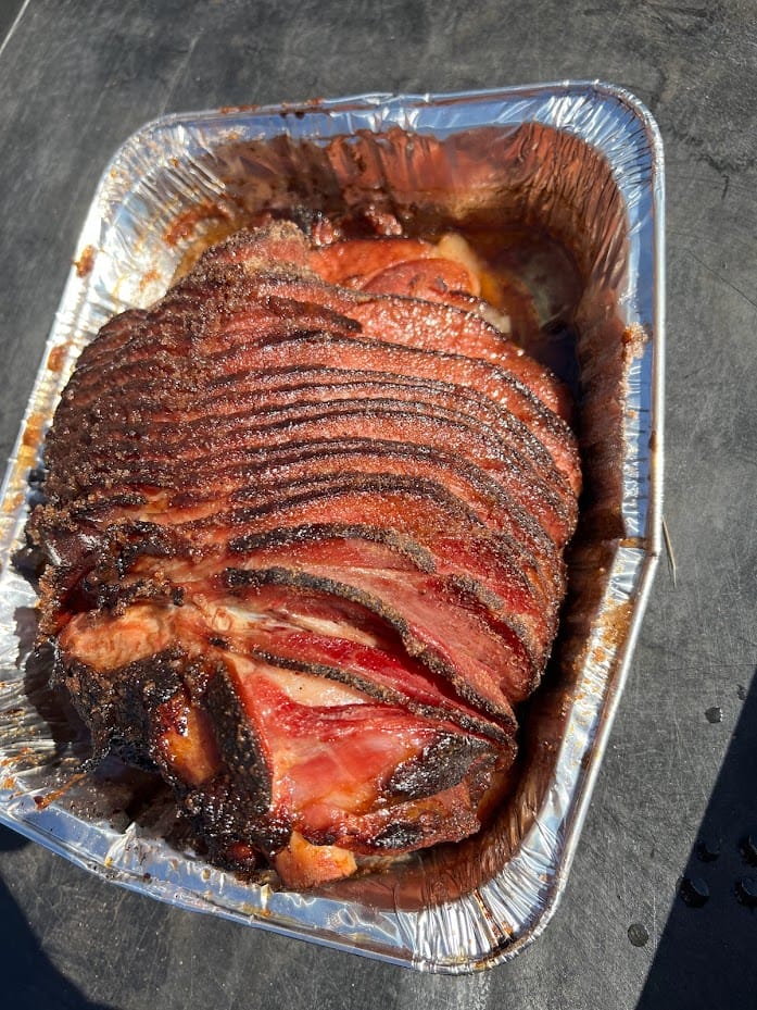 Honey Baked Ham fresh off the smoker